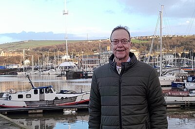 Chris at Whitehaven Harbour